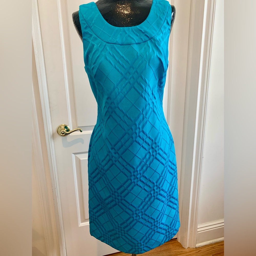 Evan Picone Teal Sleeveless Dress.  Sz 6